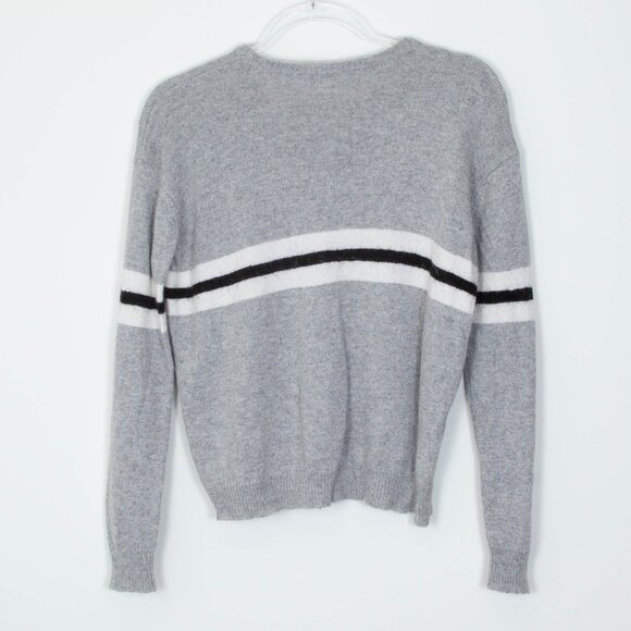Brandy Melville Wool Cashmere Blend Long Sleeve Gray‎ Striped Sweater - Picture 8 of 9
